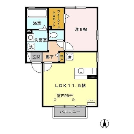 宇都宮駅 バス20分  横川西小学校前下車：停歩4分 2階の物件間取画像